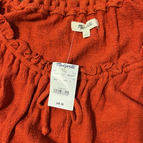 Madewell texture and thread drawstring shirt sz large - Picture 6 of 6